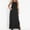 A0403-Black, variant on QUINDOS Womens Dresses Sundress Square Neck Beach Sleeveless Sun Dresses Summer Solid Color Cotton Linen Maxi Long Womens Dresses