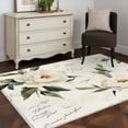 thumbnail image 3 of Vintage Floral Spring 2.7x5 Area Rugs, Farmhouse Botanical White Flowers Non-Skid Rubber Backing Large Rectangle Rugs - Living Room Bedroom Home Office, Indoor Floor Mat Carpets Washable Rug, 3 of 9