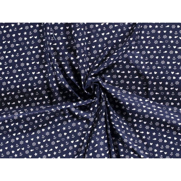 Minerva 100% Cotton Poplin Fabric Navy - per yard