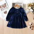 thumbnail image 2 of IWEMEK Little Girls Dress Casual Trendy Winter Mini Shiny Birthday Party Dresses Princess Warm Velvet Clothing 3-4T, 2 of 5