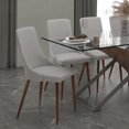 thumbnail image 4 of Set of 2 Mid-Century Fabric & Metal Side Chair in Light Grey, 4 of 7