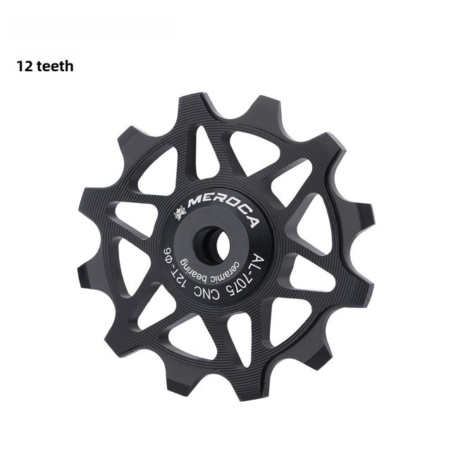 Aluminum Alloy Rear Derailleur Pulley with Ceramic Bearings - 12T/14T Gear Options for Road & Mountain Bikes, Lightweight, Smooth Rotation, Easy Installation, Durable Replacement Part for Cycling