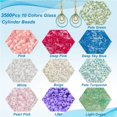 thumbnail image 4 of 3500 Pcs Cylinder Glass Seed Beads 10 Colors Glass Seed Beads Glass Spacer Beads Round Hole Seed Beads Mini Glass Beads Pony Beads for Bracelet Necklace Earring Jewelry Making, 4 of 9