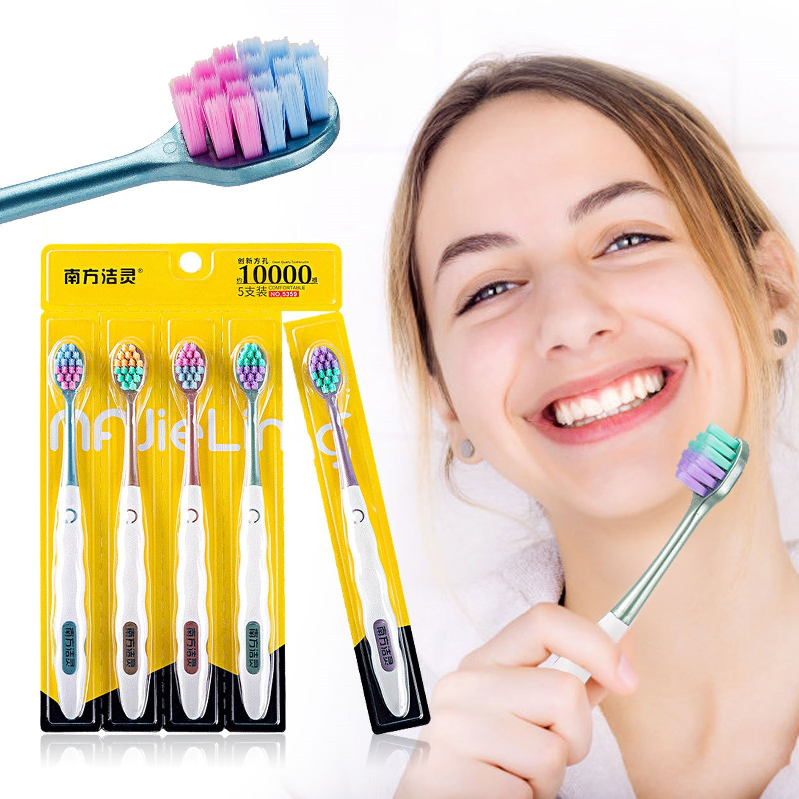 duhgbne travel (5 toothbrushes toothbrush sensitives toothbrush compact