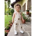 thumbnail image 5 of RUINIXCW Kids Girls Overalls, Sweet Embroidery Flower Corduroy Buckle Closure Pants, 5 of 7