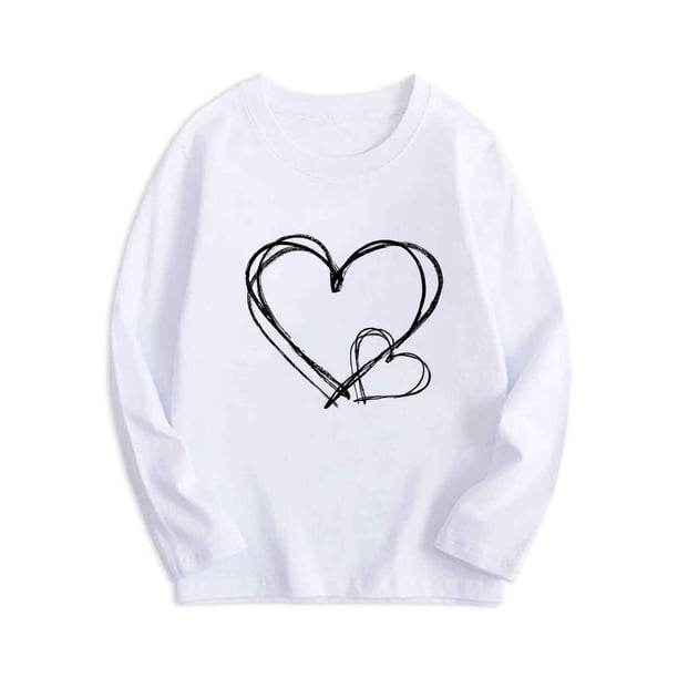 Camiseta de Manga Larga Impresa para Niños, Top de Cuello Suelto para Chicos Y Niñas, Ropa Diaria, Escuela, Viajes Y Regalos de Vacaciones