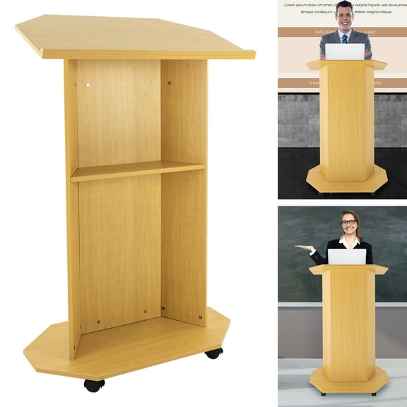 Conference Presentation Stand, Portable Presentation Standing for Classroom, Movable Desk for Classroom Church