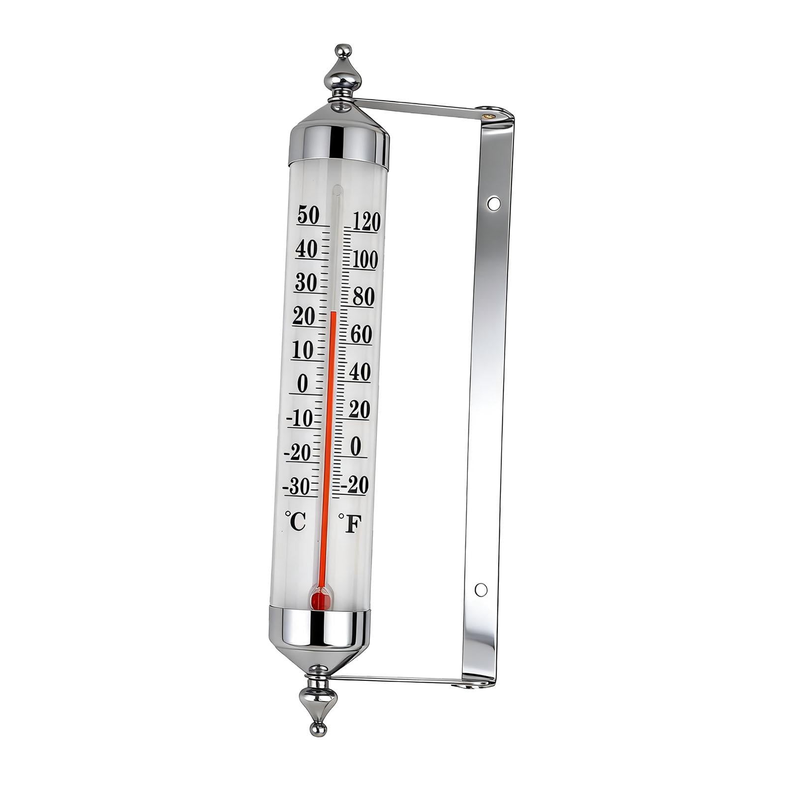 Fzaqwen Outdoor Thermometer Easy Installation Easy to Use Large Numbers Premium Reusable Rustic Temperature Gauge for Wall Greenhouse Silver