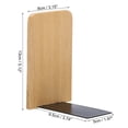 thumbnail image 2 of Uxcell Wood Bookend with Metal Base, 4 Pcs Non-skid Square Head Book Ends for Shelves, Beech Wood, 2 of 6