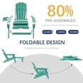 thumbnail image 6 of Folding Adirondack Chair with Ottoman, Adjustable Backrest Plastic HDPE Adirondack Chairs w/4 in 1 Cup Holder Tray, Lake Blue, 6 of 9