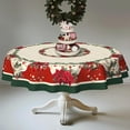 thumbnail image 3 of Christmas Tablecloth Waterproof Fabric Christmas Table Cloth for New Year's Day Home Decoration 60x60 Inch Round, 3 of 6