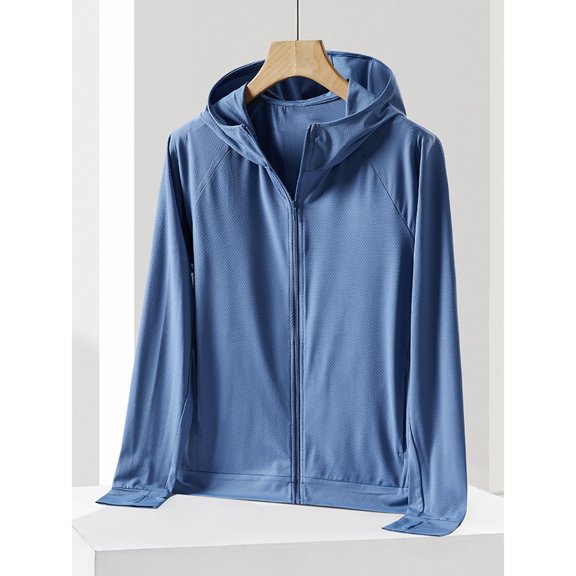 Aimik Women's Plus Size Outdoor Shirts Lightweight Breathable Uv-Protective Coat Summer Long Sleeve Hooded Casual Jacket