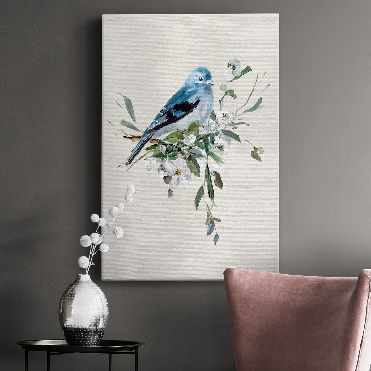 Bluebird Happy I Premium Gallery Wrapped Canvas - Ready to Hang