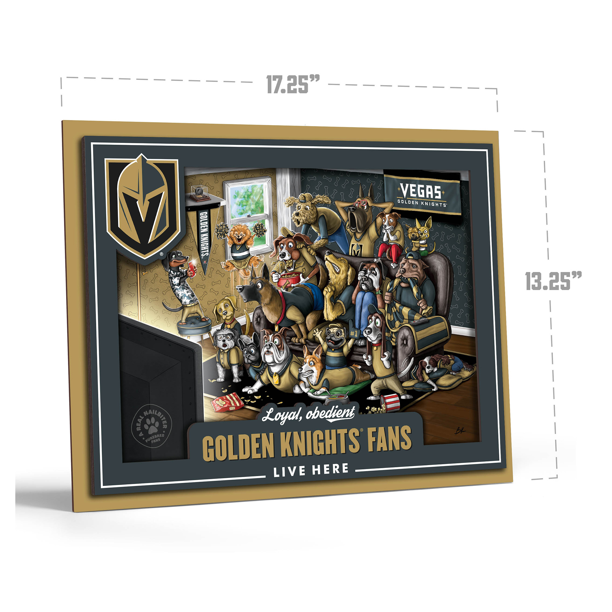 IDNA Vegas Golden Knights 13.25" x 17.25" Purebred Fans Wall Art
