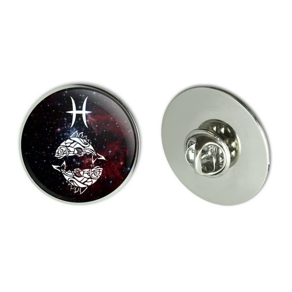 Pisces Fish Zodiac Sign Horoscope in Space Metal 1.1" Tie Tack Hat Lapel Pin Pinback