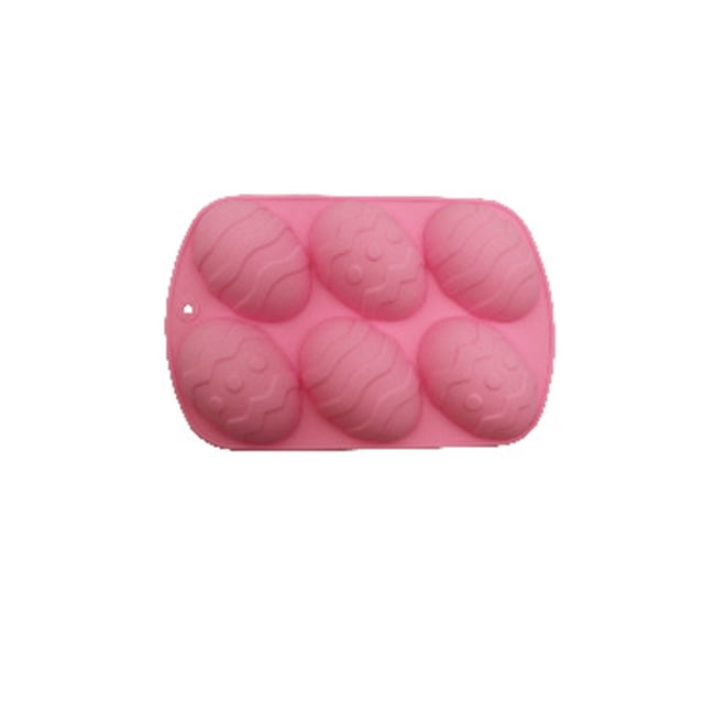 Yuarrent Moldes de fondant Accesorios para hornear en la cocina Forma de huevo de Pascua Molde en relieve de 6 cavidades Molde de jabón hecho a mano Die Herramientas y accesorios para hornear Rosado Yuarrent HA061953-03B