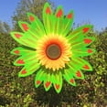 thumbnail image 3 of Molino de viento de girasol giratorio, estaca giratoria de viento de girasol, rueda de Pinwheel de flores para césped, fiesta al aire libre, patio, decoración de Picnic, 3 of 5
