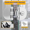 thumbnail image 2 of Stainless Steel Glass Door Lock Double Glass Door Lock Sliding Door Glass Door with 3 Copper Keys for Shop and Officecan be Locked Inside, 2 of 5