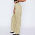 thumbnail image 5 of aidice Fall Casual Pants for Women Striped Elastic High Waisted Straight Leg Seniors Trousers, 5 of 7