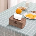 thumbnail image 2 of Wicker Woven Tissue Box Cover, Decorative Rattan Facial Tissue Holder, Vintage Seagrass Rectangular Napkin Holder Pumping Paper Case Dispenser for Bathroom, Bedroom, Shelves, Living Room (Brown), 2 of 17