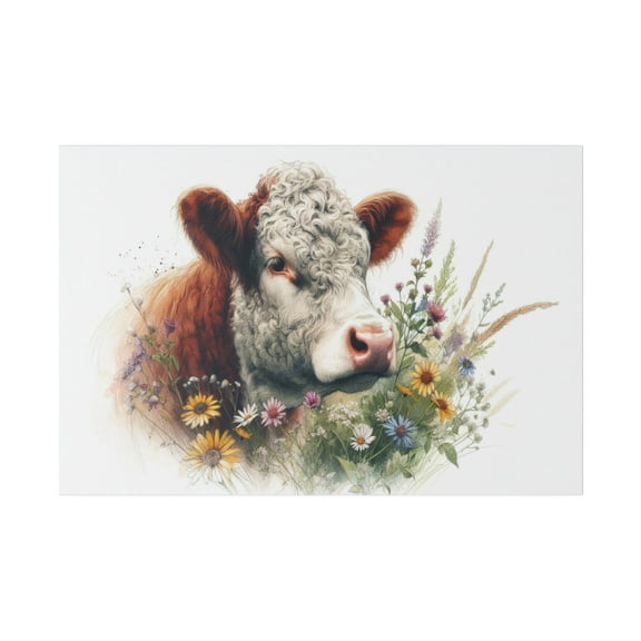 Hereford Wildflowers, Canvas Ready to Hang! FREE SHIPPING! Home Wall Decor