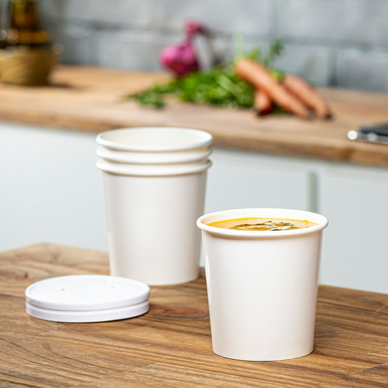 Comfy Package [25 Sets] 8 oz. Paper Food Containers With Vented Lids, To Go  Hot Soup Bowls, Disposable Ice Cream Cups, Kraft - Yahoo Shopping