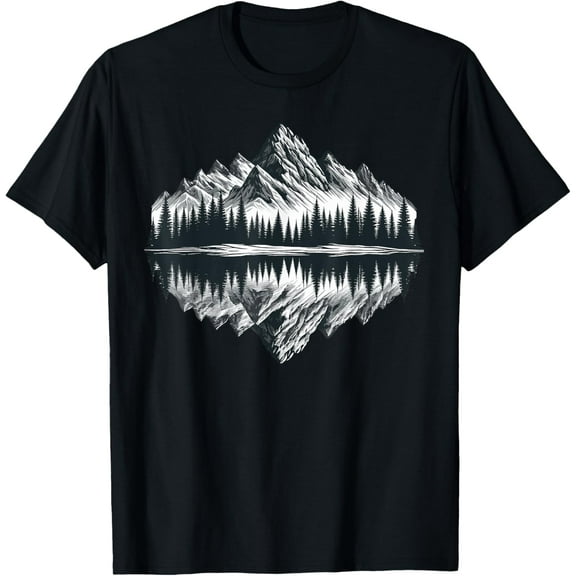 Mountain Landscape Reflection Forest Outdoor Wildlife T-Shirt