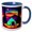 Blue/White, variant on 3drose, Green Tent in the Mountains at Night. Happy Camper Inspirational Gift, 11oz Mug