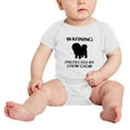 thumbnail image 2 of Warning: Protected by A Chow chow Dog Cute Baby Romperss Newborn Clothes (White,0-3 Months), 2 of 5