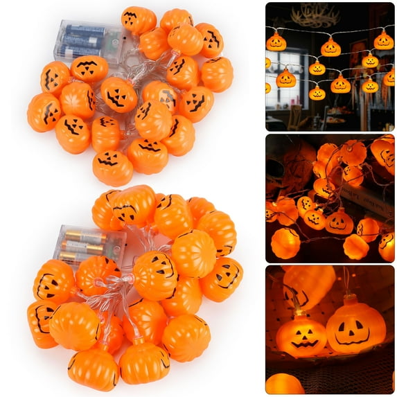 Deago Halloween String Lights 9.8 ft 20 LED Pumpkin Lights 2 Modes Holiday Light for Outdoor Indoor Party Decor