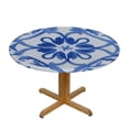 thumbnail image 3 of Acheng Blue and White Pattern Round Tablecloth Outdoor Fitted 100% Polyester Fiber 54-58, 3 of 8