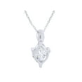 thumbnail image 4 of AFFY Heart-Shaped Simulated White Sapphire & Diamond Pendant Necklace & Earrings Set In 14K White Gold Over Sterling Silver, 4 of 9