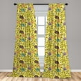 thumbnail image 5 of Ambesonne Botanical Curtains, Rural Floral Woodland, Pair of 28"x63", Multicolor, 5 of 5