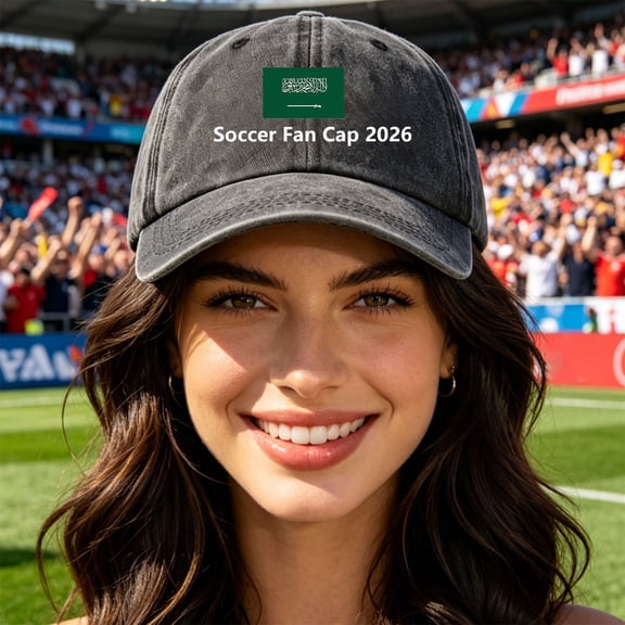 LIZUOJUN Soccer Baseball Cap Breathable Cotton Blend Unisex Embroidered 2026 Hat for Outdoor Sports Running Daily Wear Fan Gifts,Black