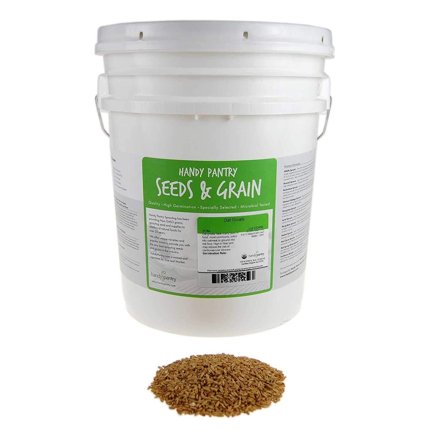 Organic Hulled Oat Groats (Hull Removed) 30 Lbs NonGMO Oats