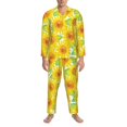 thumbnail image 3 of Daiia Sunflowers2 for Men's Long-Sleeved Pajama Set – Soft & Comfortable Sleepwear Button-Up Pajamas Cozy Lounge Wear-XX-Large, 3 of 7