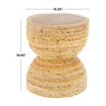 thumbnail image 3 of DecMode 16" x 19" Light Brown Banana Leaf Handmade Woven Accent Table with Wooden Tabletop, 1-Piece, 3 of 9