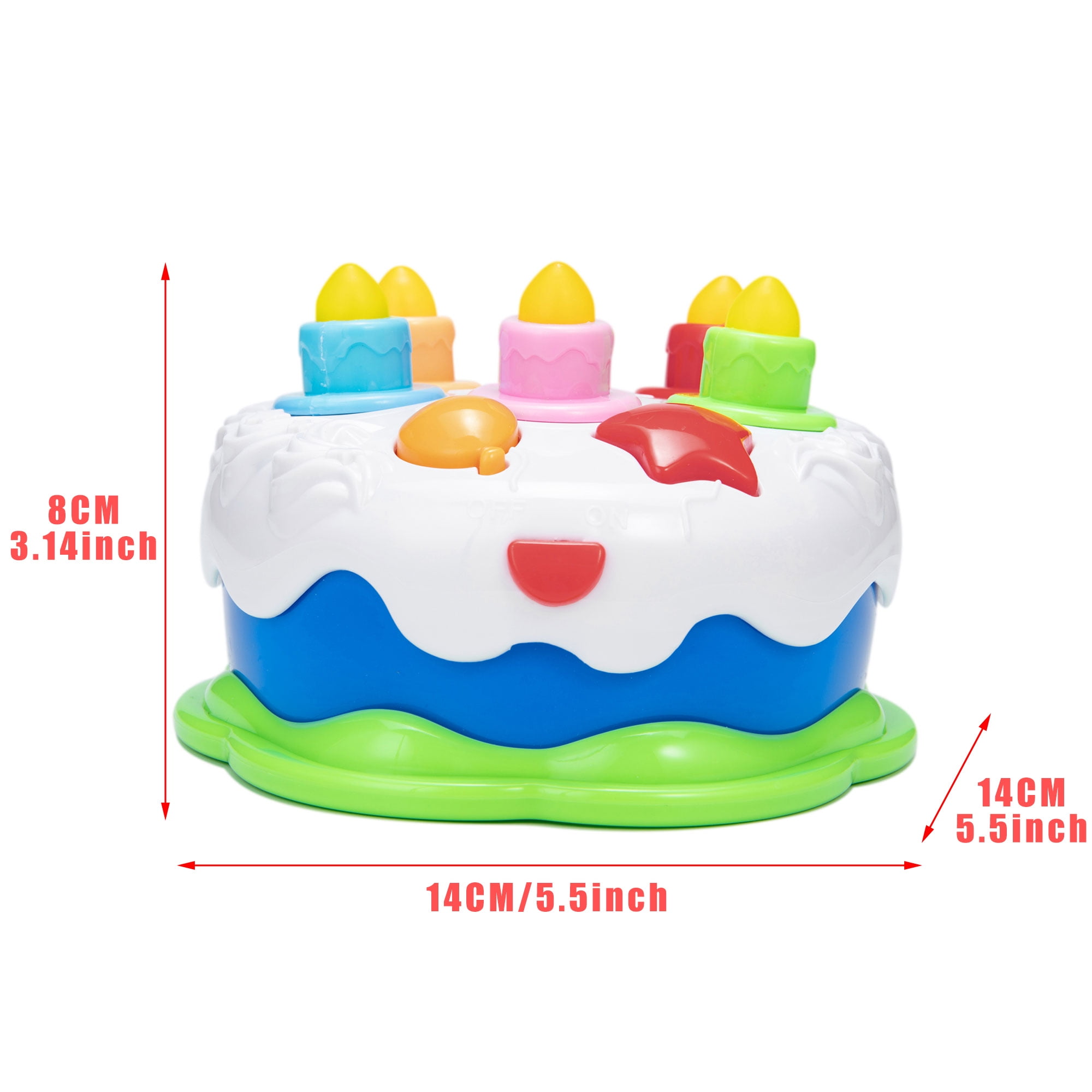 USA Pretend Play Birthday Cake Toy Candles Food Kids Toddler Music Light Up Gift 