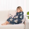 thumbnail image 4 of Dark Blue Princess Unicorn Pattern Blanket Hoodies for Kids 6-13YR Oversize Wearable Blanket Hoodies for Boys Girls Teens, 4 of 7
