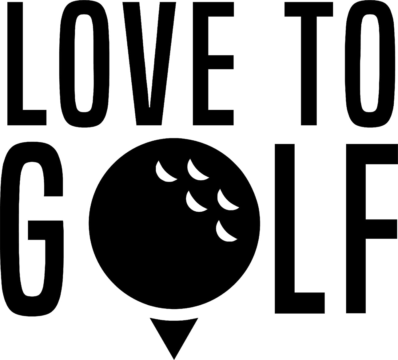 Love To Golf Ball On Tee Golfing Sports Wall Decals for Walls Peel and