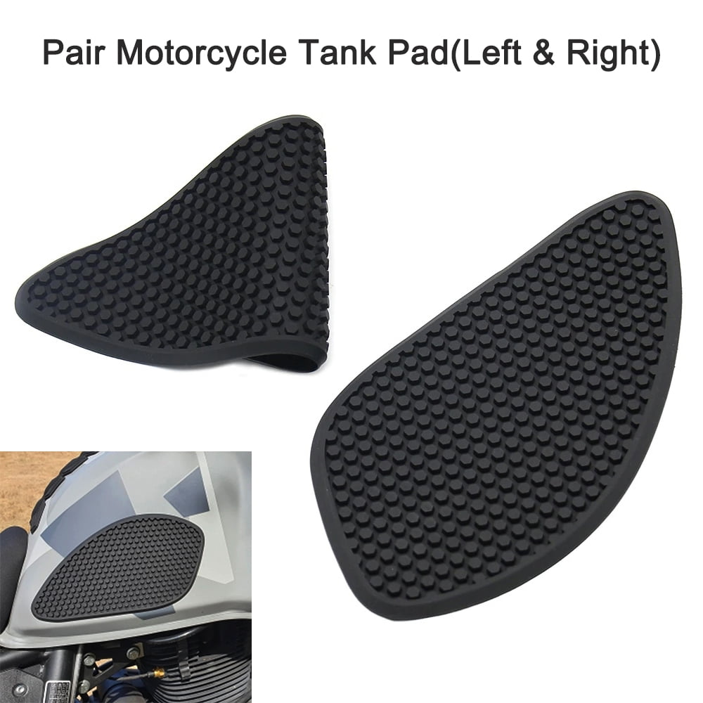 3D Rubber Motorcycle Universal Fuel Gas Tank Pad Protector Decal Sticker Black 