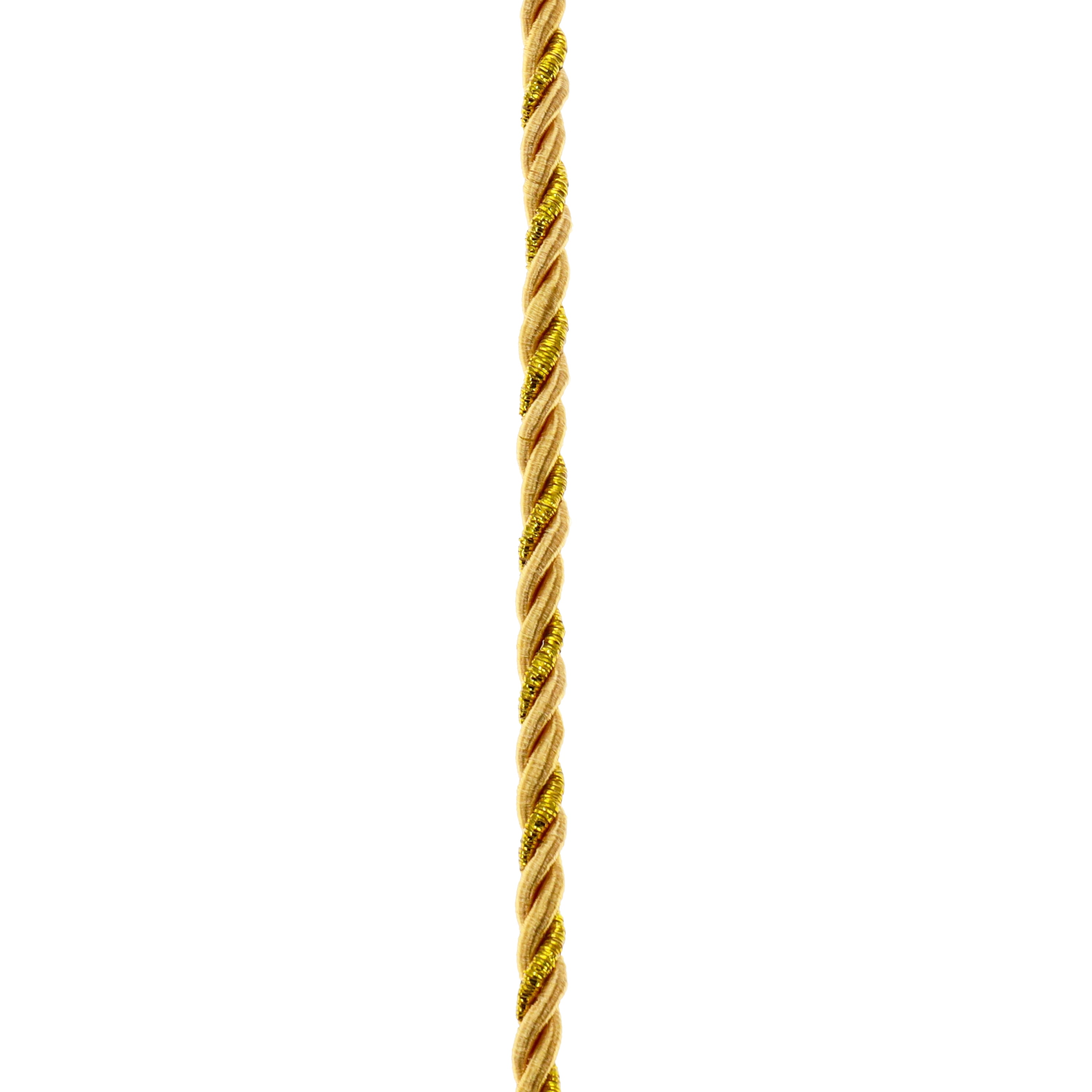 Simplicity Trim, Gold 3/16 inch 3 Ply Twisted Cord Trim Great for Apparel, Home Decorating, and Crafts, 2 Yards, 1 Each
