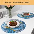 thumbnail image 5 of Ocean Blue Octopus Round 13 Inch Placemats Set of 2, Nautical Castle Coastal Lighthouse HeatResistant Non Slip Place Mats for Dining Table, Wipeable Braided Kitchen Table Mats for Housewarming, 5 of 9