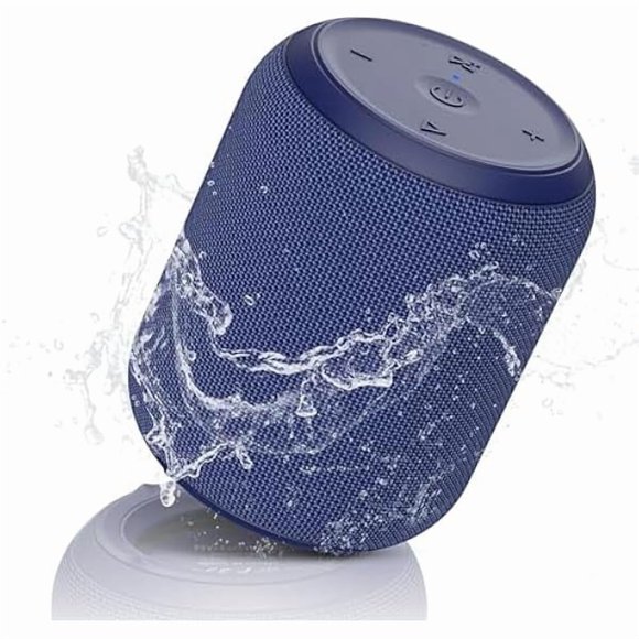 wonima11 Bluetooth Speakers Blue,Portable Wireless Speaker with 15W Stereo Sound, IPX6 Waterproof Shower Speaker, Dual Pairs, Portable Speaker for Party Beach Camping