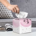 thumbnail image 6 of Logiee Tissue Box Cover 5X5X5'' PU Leather Tissue Holder Square Tissue Cube Box Organizer for Bathroom Vanity Countertop,Car,Night Stands,Office,Home,Kitchen (Not All Those Who Wander Are Lost), 6 of 8