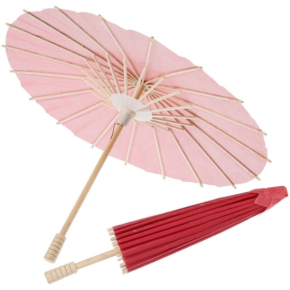 Raindrops 2Set Handicraft Wooden Paper Umbrella for Art Projects and Vacation