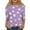 Purple, variant on Xyxonk 3/4 Sleeve Shirts for Teens Girls Crew Neck Cute Winter Tops Trendy Floral Print Blouses Casual Clothes 14-16 Years