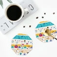 thumbnail image 5 of Disketp Funny Farm Funny Coasters,4 Pcs Leather Coasters With Holder, Perfect Housewarming Hostess Gifts,Protect Furniture From Water Marks Scratch And Damage, 5 of 9