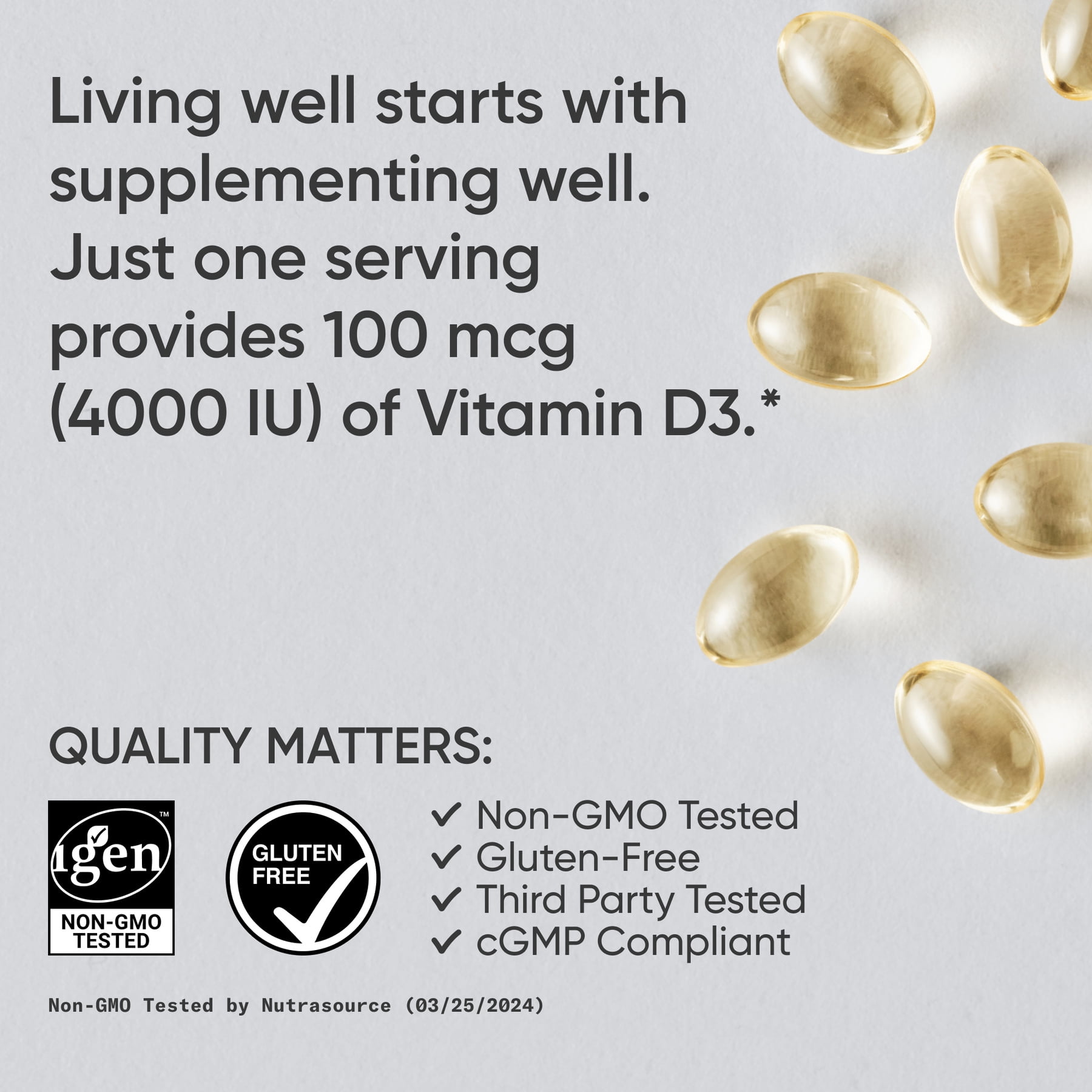 Sports Research® SR Double Strength D Vitamin D3 4000 IU Gluten & Soy Free 100mcg 360  Softgels