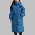 thumbnail image 2 of Womens Winter Maxi Long Puffer Coat Thicken Hooded Down Quilted Padded Jacket Winter Warm Outerwear, 2 of 4